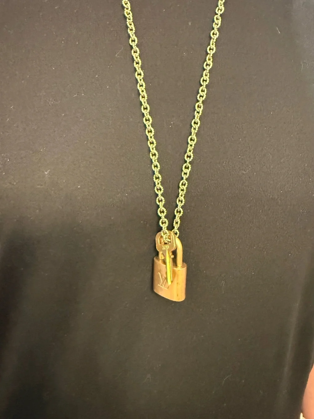 Vintage Louis Vuitton Luggage Padlock Adjustable Necklace With Matching Key